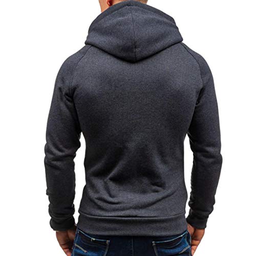 Yvelands Jersey de Cuello Alto de Hombre, Otoño Invierno Sudadera con Capucha de Manga Larga con Cremallera Completa sólida Sudadera con Capucha Superior Outwear Coat, Ofertas de liquidación!