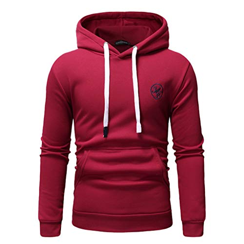 Yvelands ¡Oferta Sudaderas con Capucha para Hombre Cosy Sport Outwear Sudadera con Cremallera Completa Ecosmart Hoodie Casual Sweatshirt Top Blouse ¡Caliente!(Rojo3,S)