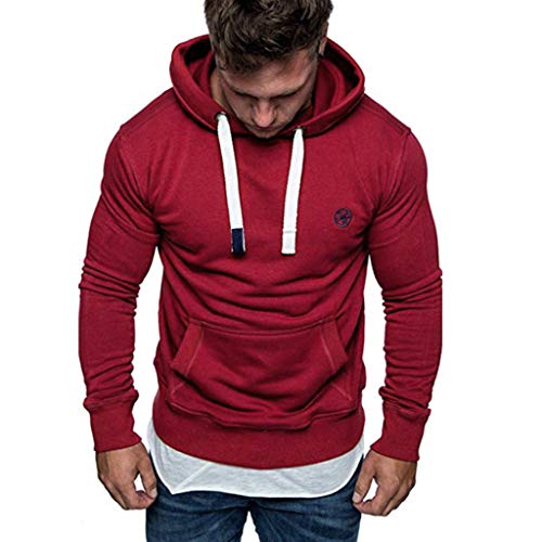 Yvelands ¡Oferta Sudaderas con Capucha para Hombre Cosy Sport Outwear Sudadera con Cremallera Completa Ecosmart Hoodie Casual Sweatshirt Top Blouse ¡Caliente!(Rojo3,S)