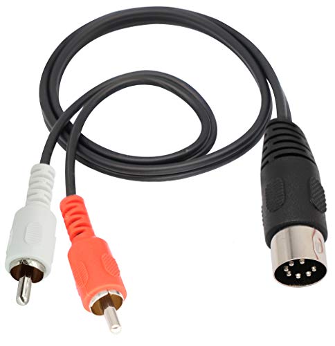 zdyCGTime Cable de extensión de Cable RCA a Midi, Midi DIN 7 Pines Macho a 2 RCA Macho Cable de Audio,Compatible con Bang & Olufsen B & O, Naim, Sistemas estéreo Quad. (0.5 M / 1.6 Pies)