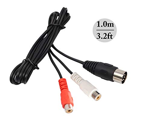 zdyCGTime RCA a 7 Pines Macho Cable de extensión,Midi DIN de 7 Pines Macho a 2 RCA Hembra Enchufe Adaptador de Audio,Compatible con Sistema estéreo B&O Bang & Olufsen.(1 M /3 Pies)