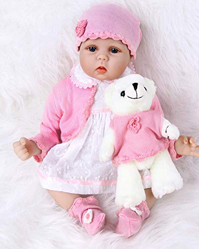 ZIYIUI 22" 55 cm Muñeca Reborn Muñecos bebé Niña Renacida Baby Dolls Suave Vinilo Silicona Juguetes Regalo de Cumpleaños