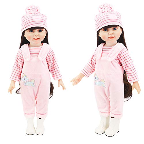 ZOEON Ropa de Muñecas para New Born Baby Doll, Trajes con Sombrero para 18 " Muñecas (40-45 cm) (Rosado)