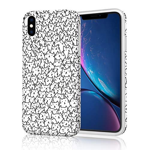 ZQ-Link Funda para Apple iPhone X/XS - Ultra Slim TPU Silicona Cover Gel Flexible Duradero Resistente Back Cover [Impresión Alta Definición] - Hermoso Gatito Gato