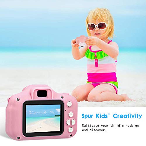 ZStarlite Cámara Digital para Niños, 1080P 2.0"HD Selfie Video Cámara Infantil, Regalos Ideales para Niños Niñas de 3-10 Años, con Tarjeta TF 32 GB, Lector de Tarjetas (Rosa)