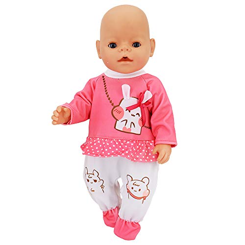 ZWOOS Ropa de Muñecas para New Born Baby Doll, Lindo Atuendo de Algodón para 18 " Muñecas (40-45 cm)