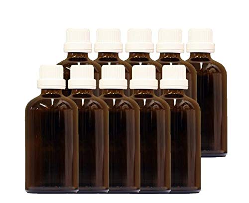 10 x 100ml Botella de vidrio ámbar con Gotero DIN 18