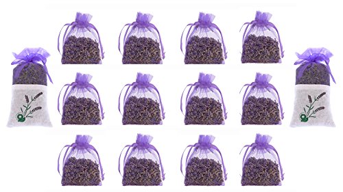 12 puro lavanda secas flores 10 gramos Satchels – acogedor bolsa sobres lleno de lavanda seca – Natural aroma fragancia para aromatherapy-car-closet-drawers-moths-wardrobe