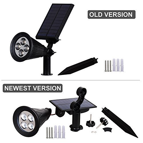 (2 Unidades) T-SUN Foco Solar, Impermeable Luces Solares Exterior, 2 Modos de Iluminación Opcionales, ángulo de 180° Ajustable, Luz de Jardín para Entrada, Entrada, Camino. (Verde)