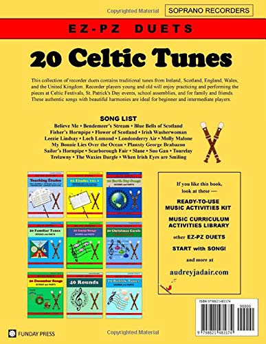 20 Celtic Tunes: EZ-PZ DUETS for Soprano Recorder