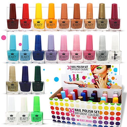 24 esmaltes de uñas (juego B) con 24 colores distintos, el mejor regalo