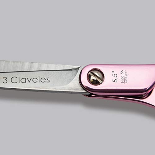 3 Claveles Duraluminio - Tijera de peluquería de corte rosa 5.5"