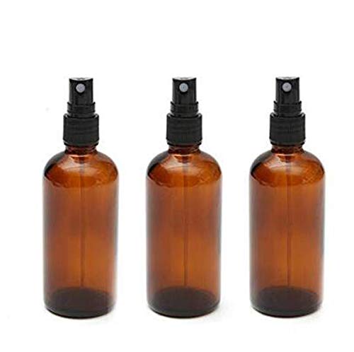 3PCS 100ml Botella de aerosol de vidrio de ámbar vacío con spray fino para cosméticos botella de maquillaje, cuidado de la piel perfume, maquillaje,