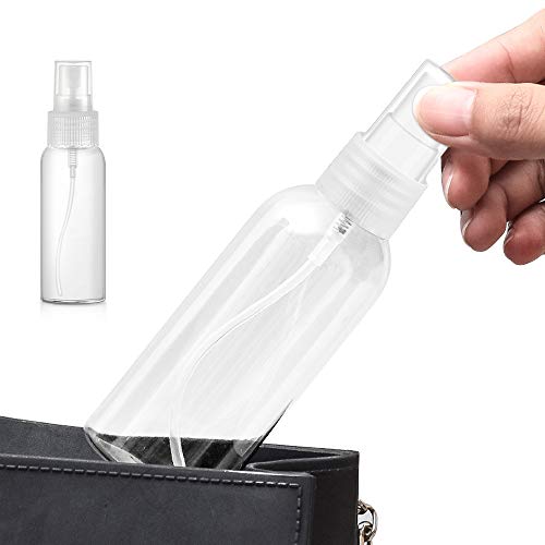 4PCS - Botella de Spray Plástico, (2x50ml + 2x300ml) Transparentes Botes de Pulverizacion Vacíos para Perfume, Botella Cosmetica Atomizador Pulverizador Recipientes para Viaje/Desinfeccion