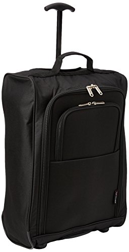 5 Cities 42L Mochila Ligero Maletas de Cabina  Equipaje de mano Equipaje de cabina  (Negro)