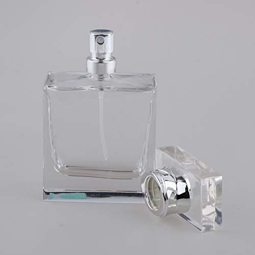 50ml Botella de Perfume Cuadrado Estuche de Cristal Envase de Aceite Esencial Organziador