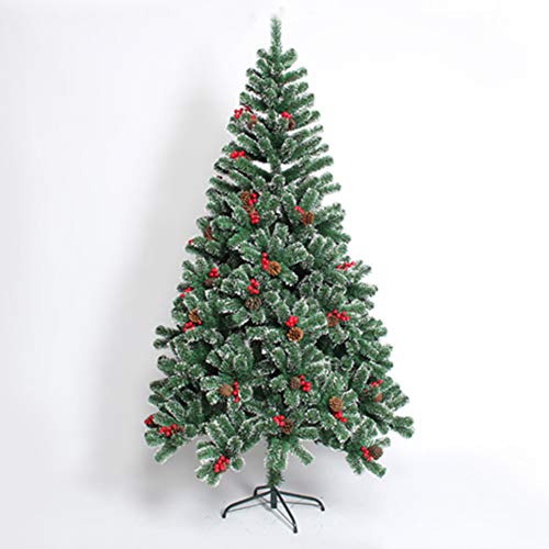 6 Ft Eco-amistoso PVC Árbol De Navidad, Artificial Premium Con Bisagras Completo Decoración Navideña Decorado Con Piñas Frutos Rojos,cifrado Abeto Abeto Navidad Para El Partido Tienda-verde 6ft(180cm)