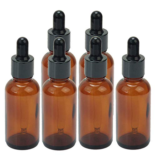 6 Pack 30ml Blanco Botellas De Vidrio ámbar Perfume Esencia Aceite Envase Cosmético Con El Vidrio Cuentagotas