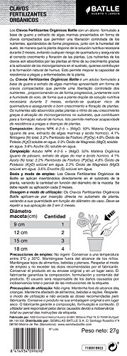 Abonos Ecológicos - Clavos Fertilizantes Orgánicos Batlle - Batlle