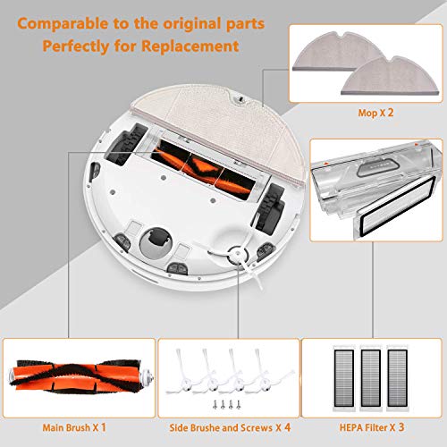 Accesorios para Xiaomi Roborock S60 S65 S50 S51 S55 S5 S6 y E35 E25 E20 C10 T6 T60 T65 Recambio de Xiaomi MI Robot Aspiradora - 21piezas