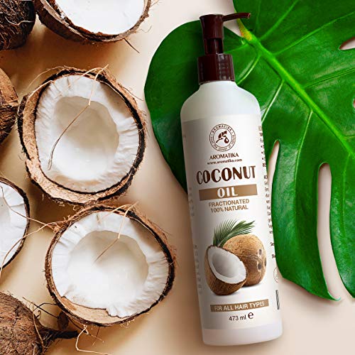 Aceite de Coco Fraccionado 480ml - Cocos Nucifera Oil - Germany - 100% Puro y Natural - Grandes Beneficios para la Piel - Cabello - Excelente con Aceite Esencial - Aromaterapia - Masaje