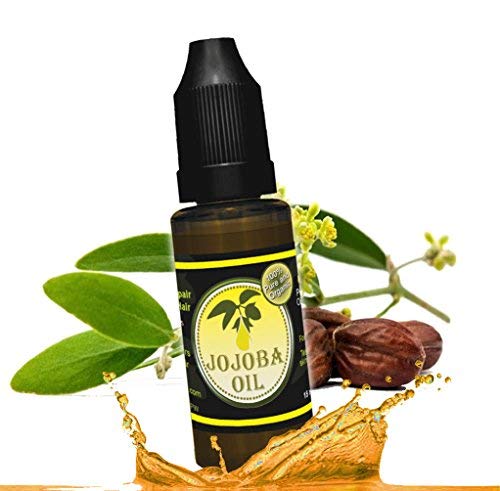 Aceite de jojoba 100% natural. Uso puro de 15 ml para barba, piel y cabello, crema hidratante, acné, uñas, problemas de la piel, rasurado de aceite, removedor de maquillaje y más.