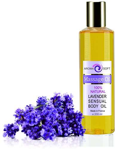 Aceite de Masaje 100% Natural - Relajación y Después del baño 200 ml - made in France (Lavanda)