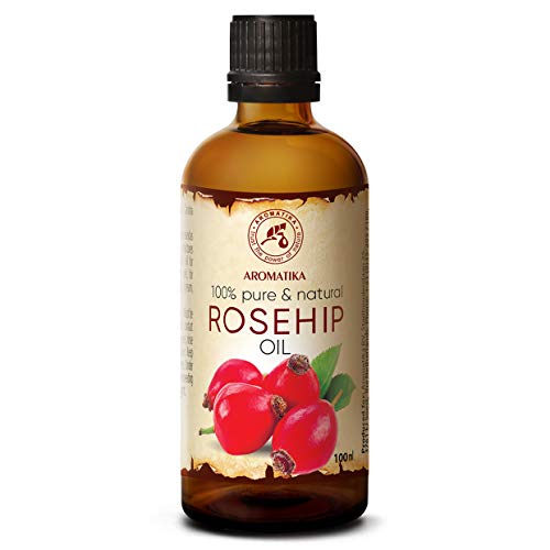 Aceite de Rosa Mosqueta 100ml - Rosa Canina Fruit Oil - Chile - Prensado en Frío - 100% Puro y Natural - Aceites Base - Aceite de Semilla de Rosa Mosqueta - Cuidado de Cara - Cuerpo - Cabello