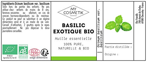 Aceite esenciale de Albahaca exótica orgánico - MyCosmetik - 10 ml