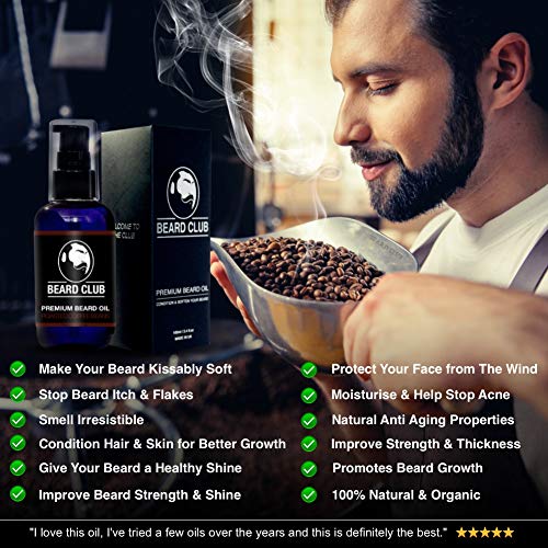 Aceite Para Barba Premium | Roasted Coffee Beans | Deja tu Barba Suave, Sin Picor y Sin Escamas, Ayuda a su Crecimiento y Deja un Olor Increíble | Acondicionador Para Hombre 100% Natural Para Barba