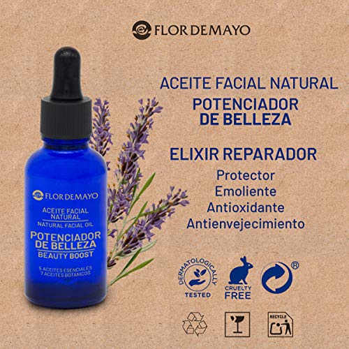 Aceite Potenciador de Belleza. Elixir Hidratante 100% Natural con Aceite de Rosa Mosqueta, Aguacate, Jojoba, Macadamia, Extractos de Cúrcuma, Lavanda, etc. Serum Facial para Pieles Secas, Grasas.