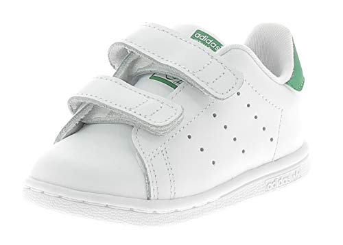 adidas Stan Smith CF I, Zapatillas Unisex bebé, Blanco (Footwear White/Footwear White/Green 0), 24 EU