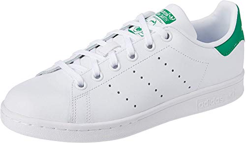 adidas Stan Smith J Zapatillas Unisex Niños, Blanco (Footwear White/Footwear White/Green 0), 36 2/3 EU