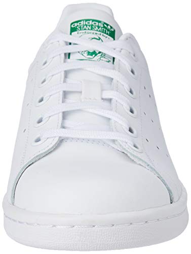 adidas Stan Smith J Zapatillas Unisex Niños, Blanco (Footwear White/Footwear White/Green 0), 36 2/3 EU