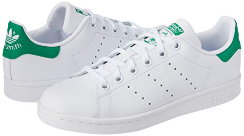 adidas Stan Smith J Zapatillas Unisex Niños, Blanco (Footwear White/Footwear White/Green 0), 38 EU