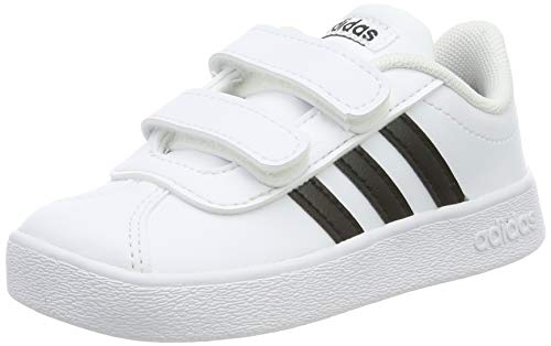 Adidas VL Court 2.0 CMF I, Zapatillas de Gimnasia Unisex bebé, Blanco (FTWR White/Core Black/FTWR White FTWR White/Core Black/FTWR White), 24 EU