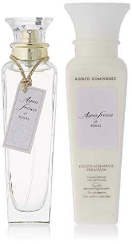 ADOLFO DOMINGUEZ Agua Fresca DE Rosas Eau DE Toilette 120ML VAPORIZADOR + LOCION Corporal PERFUMADA 200ML Unisex Adulto, Negro, Único