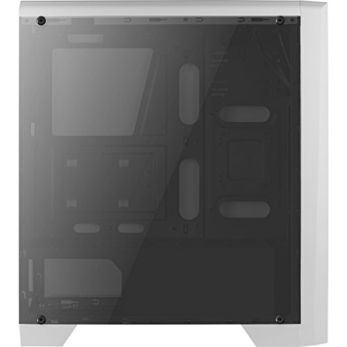 Aerocool Cyclon, Caja de Ordenador Para Pc (Semitorre, Atx, Panel Lateral Acrílico, Led Rgb en Panel Frontal, 13 Modos de Iluminación, Incluye Ventilador Trasero 12Cm, USB 3.0), Blanco