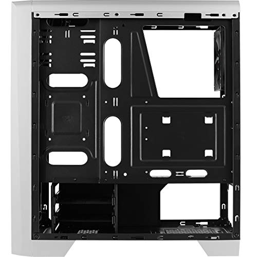 Aerocool Cyclon, Caja de Ordenador Para Pc (Semitorre, Atx, Panel Lateral Acrílico, Led Rgb en Panel Frontal, 13 Modos de Iluminación, Incluye Ventilador Trasero 12Cm, USB 3.0), Blanco