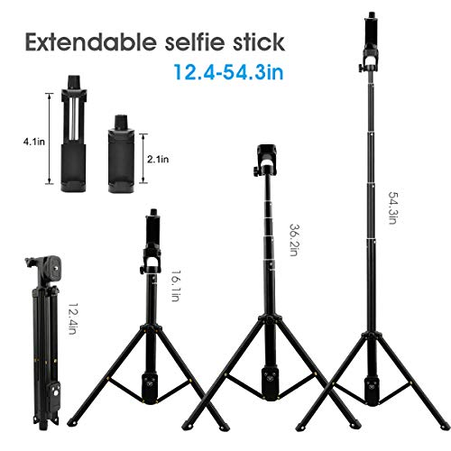 AFAITH Selfie Stick Trípode, 54 Pulgadas Monopod de cámara para teléfono inalámbrico Extensible con Control Remoto Bluetooth para GoPro Hero 9/Hero 8/7/6 Black iPhone 11 8 7Plus Samsung Huawei