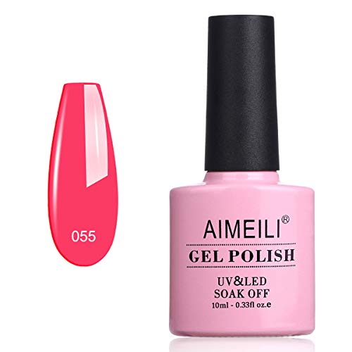 AIMEILI Esmalte Semipermanente De Uñas Soak Off UV LED Uñas De Gel - Neon Shocking Pink (055) 10ml