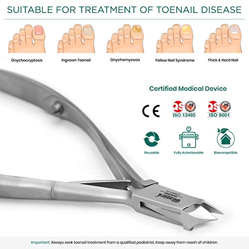 Alicate Cutícula Blizzard - Pinza Cutícula 12 cm, Superpuesto 5mm - Acero Inoxidable Forjado Alemán - Manicura y Podología Profesional - Dispositivo Médicos, Marcado CE