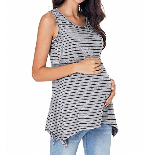 ALIKEEY La Mujer Embarazada Stripe Ropa De Maternidad Lactancia Amamantar Vest Top Blusa Bolso Maternidad Hospital Polipiel Embarazada