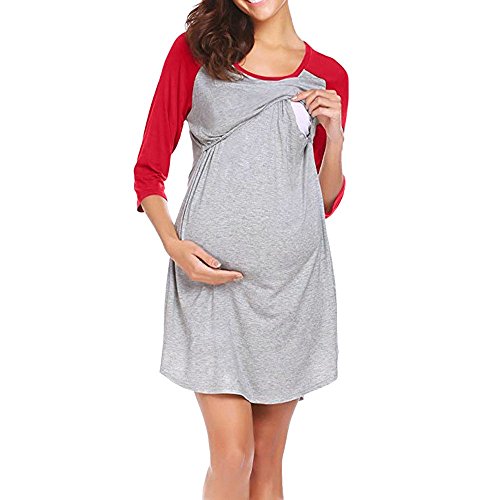 ALIKEEY Las Mujeres Vestido De Maternidad De Enfermería Pijama Camison De Lactancia Sleepwear Coche Faja Cojin Almohada Dormir Libro Sexy