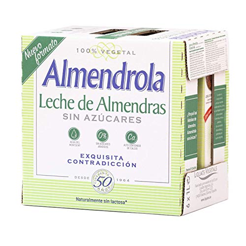 Almendrola - Bebida Vegetal de Almendras Sin Azúcar - Caja de 6 x 1L