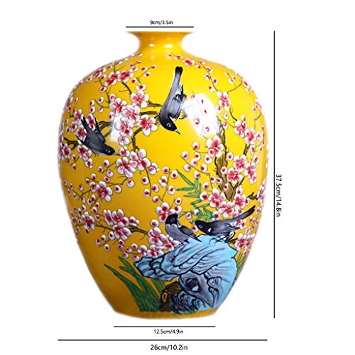 Alta oriental Florero de cerámica Florero de la vendimia porcelana, cerámica del florero, arreglo floral, la habitación china estilo de vida, decoración porche, gabinete de la TV, adornos de porcelana