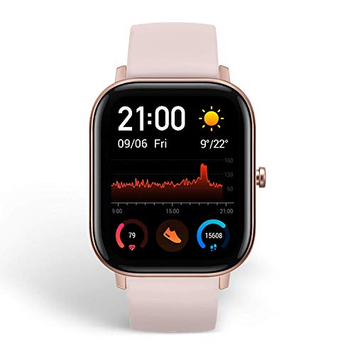 Amazfit GTS Reloj Smartwactch Deportivo | 14 días Batería | GPS+Glonass | Sensor Seguimiento Biológico BioTracker PPG | Frecuencia Cardíaca | Natación | Bluetooth 5.0 (iOS & Android) Pink-Rosa