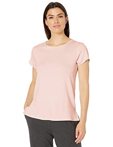 Amazon Essentials Lightweight Lounge Terry Short-Sleeve Relaxed-Fit T-Shirt Night-Shirts, Rosado Blush, US S (EU S - M)