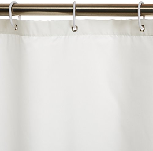 AmazonBasics - Cortina de ducha de poliéster (180 x 200 cm), color blanco