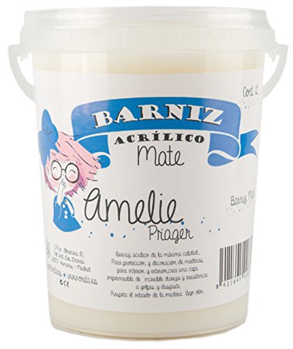 Amelie Prager 645111 Barniz al Agua, Blanco, 1 l